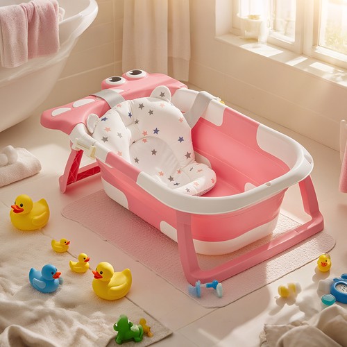 Foldable baby girl bath - baby, tub