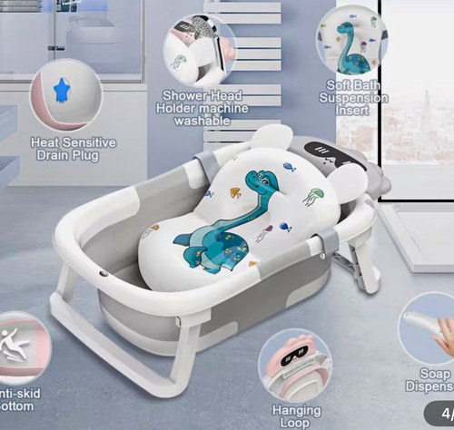 Foldable baby bath tub with - tub,