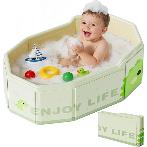 Green foldable baby bath - baby,
